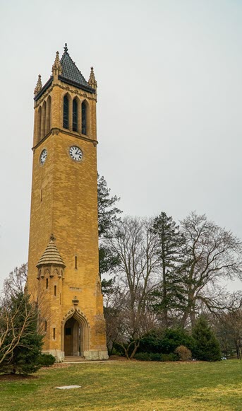 Brown brick carillon tower