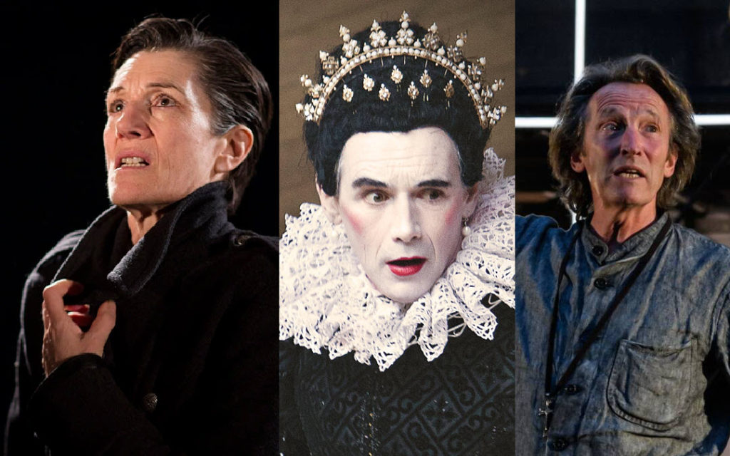 Harriet Walter as Brutus, Mark Rylance as Olivia, and Peter Hamilton Dyer as Friar Laurence