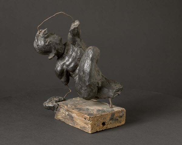 Partial sculpture of ancient warrior - Wax on a metal armature, mounted on wood